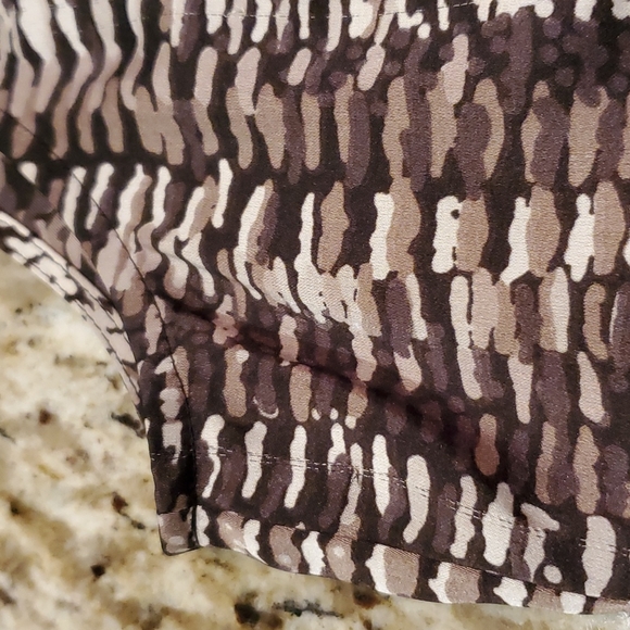 Ann Taylor Animal Print Mesh Ruffle Sleeveless Tank Top - Picture 8 of 9